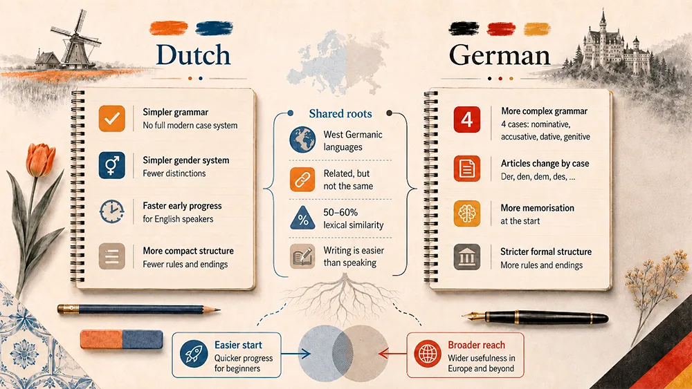 dutch and german grammar comparison