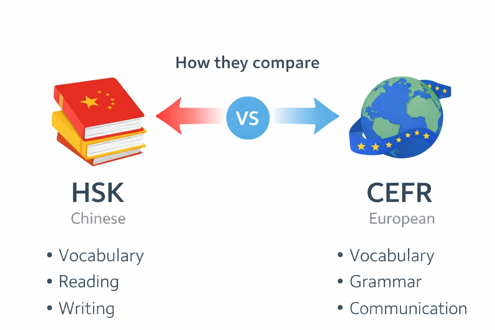 Niveles HSK comparados con el MCER